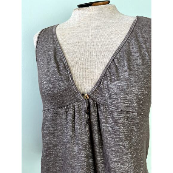 90s/Y2K Vintage Linen Shimmer Tank Top by Lida Baday - Size Large - Picture 2 of 8